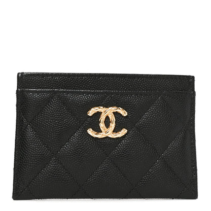 Chanel Caviar Quilted CC Card Holder Black 1 of 9