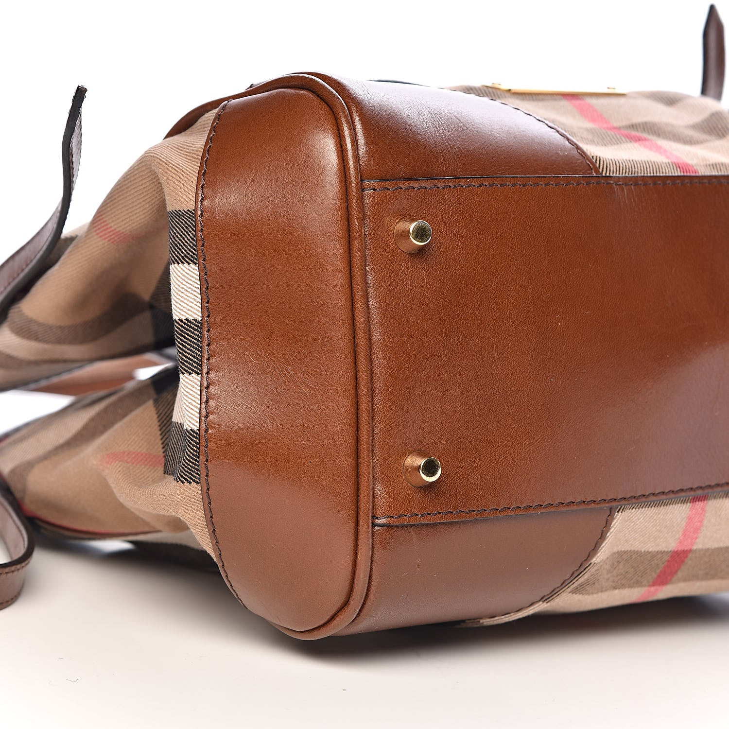 Burberry House Check Small Canterbury Tote Dark Tan 9 of 11