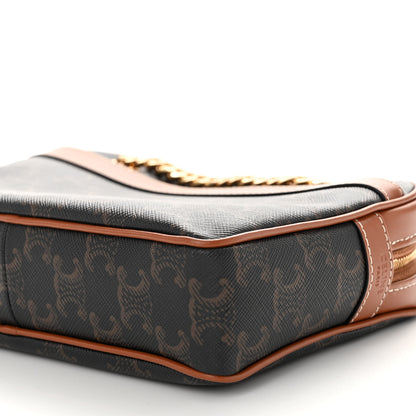 Celine Triomphe Canvas Calfskin Medium Patapans Tan 9 of 9