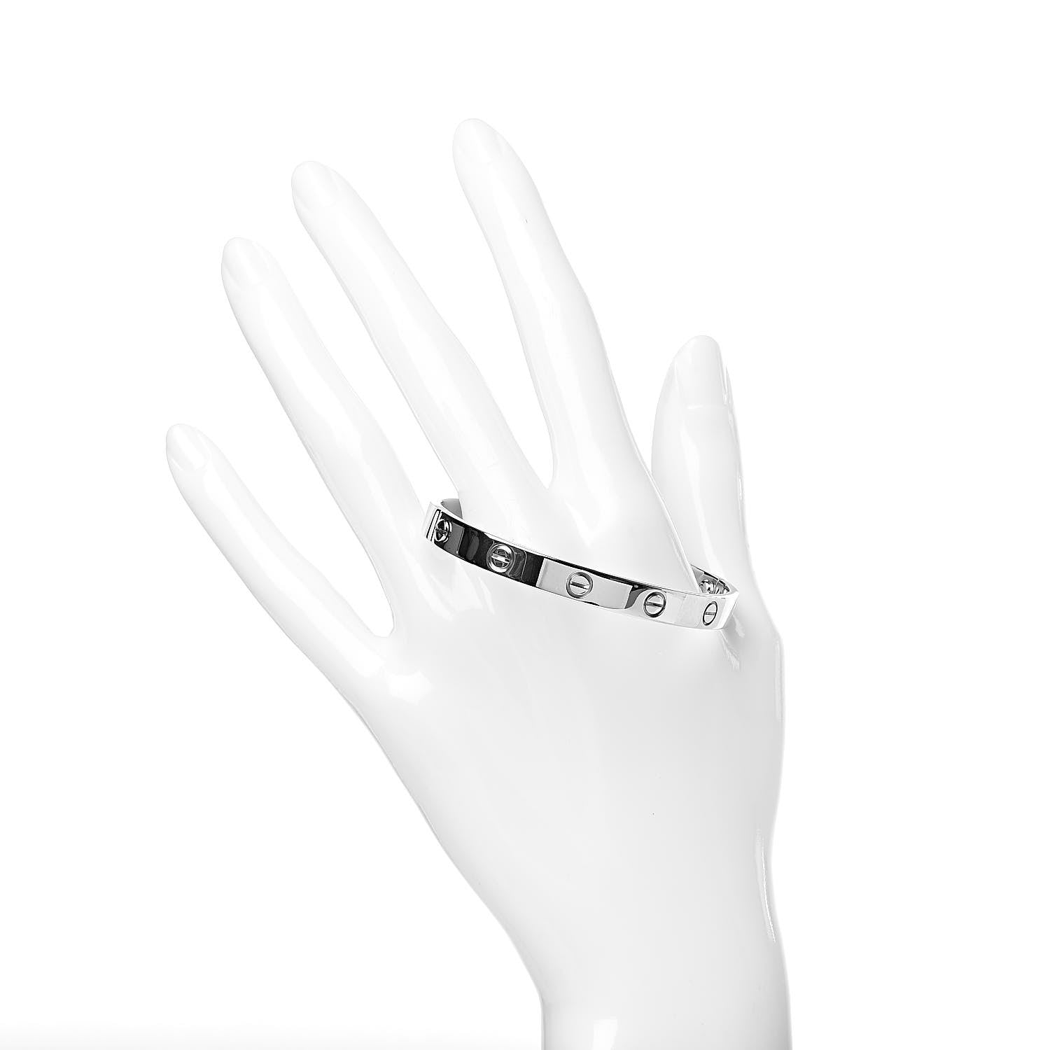Cartier 18K White Gold LOVE Bracelet 17 2 of 6