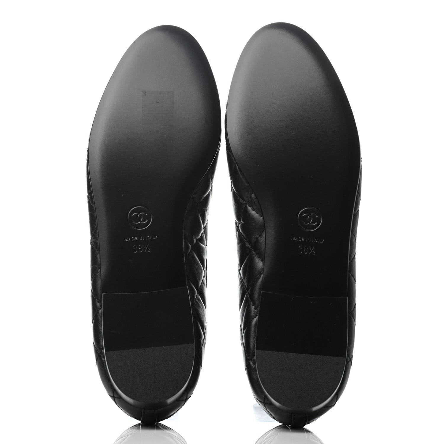 Chanel Aged Calfskin Quilted Cap Toe Ballerina Flats 38.5 Black 4 of 6