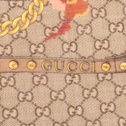 Gucci Wool Jacquard GG Monogram Big Panshie Fringe Shawl Sun Beige 5 of 6