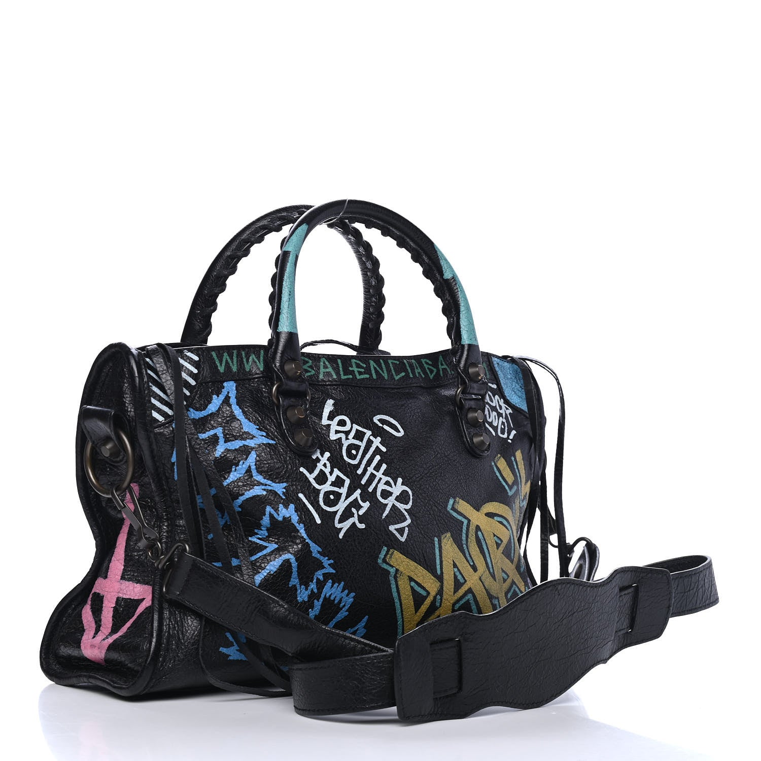 Balenciaga Agneau Graffiti All Over Classic Hardware S City Black Multicolor 2 of 4
