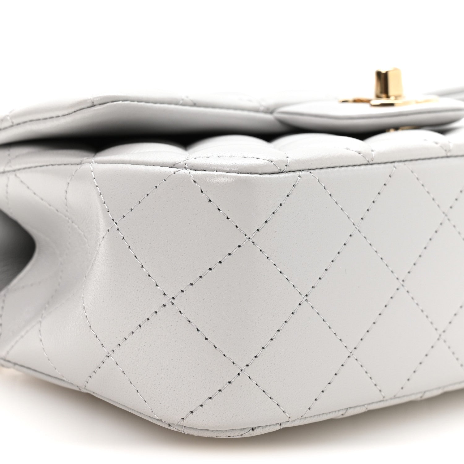 Chanel Lambskin Quilted Mini Top Handle Rectangular Flap Grey 9 of 11