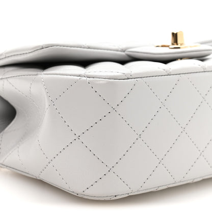 Chanel Lambskin Quilted Mini Top Handle Rectangular Flap Grey 9 of 11