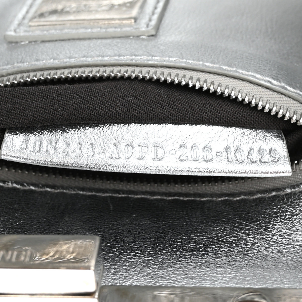 Fendi Vitello Catalan Mirror Sequin FF 1974 Embroidered Mini Peekaboo Iconic Satchel Argento 7 of 11