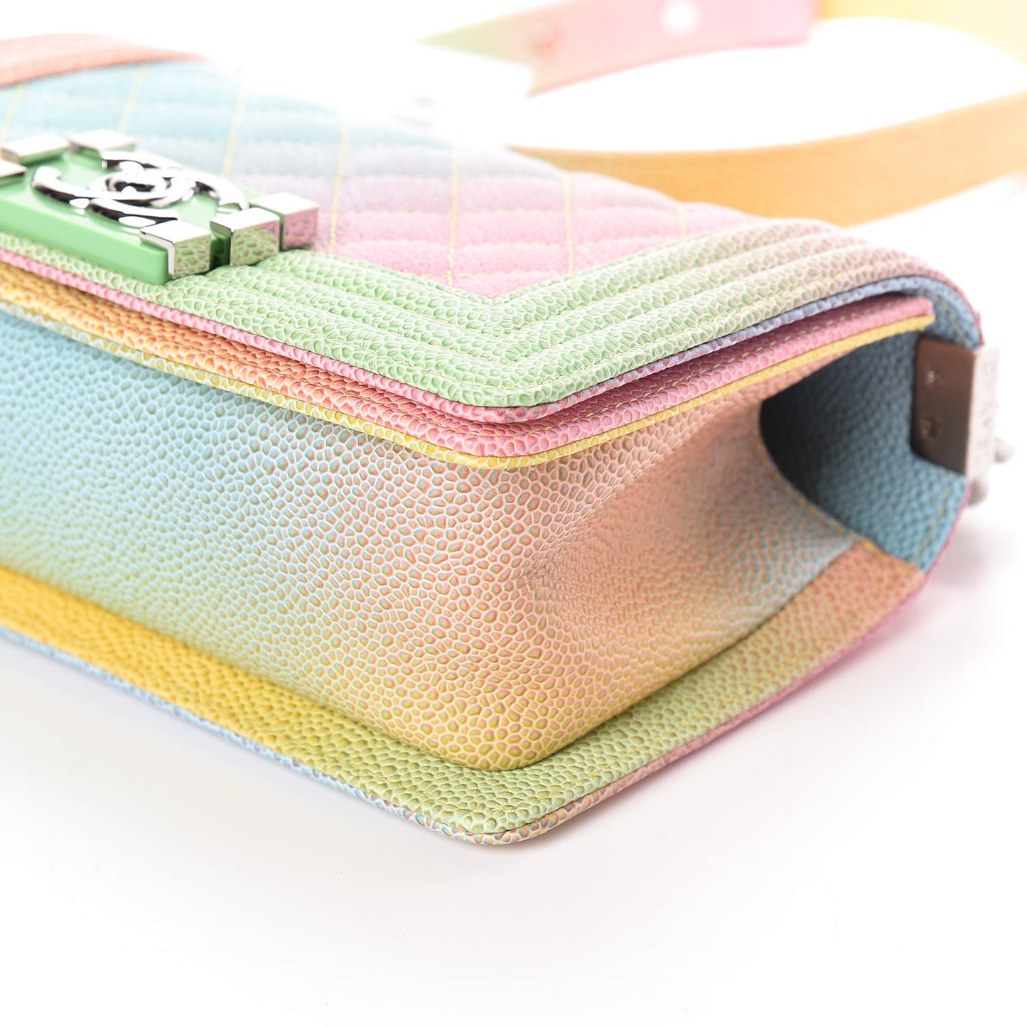 Caviar Quilted Small Cuba Rainbow Boy Flap Multicolor