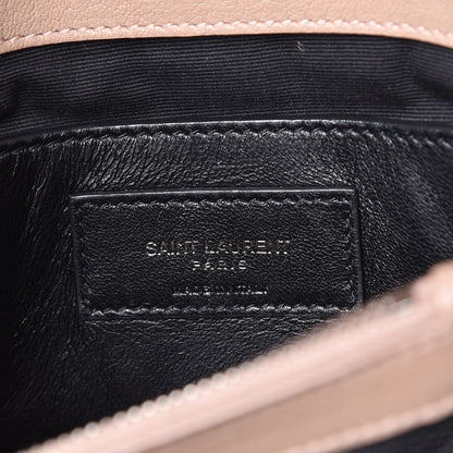 Saint Laurent Sheepskin Matelasse Chevron Monogram Medium College Bag Rose Poudre 8 of 9