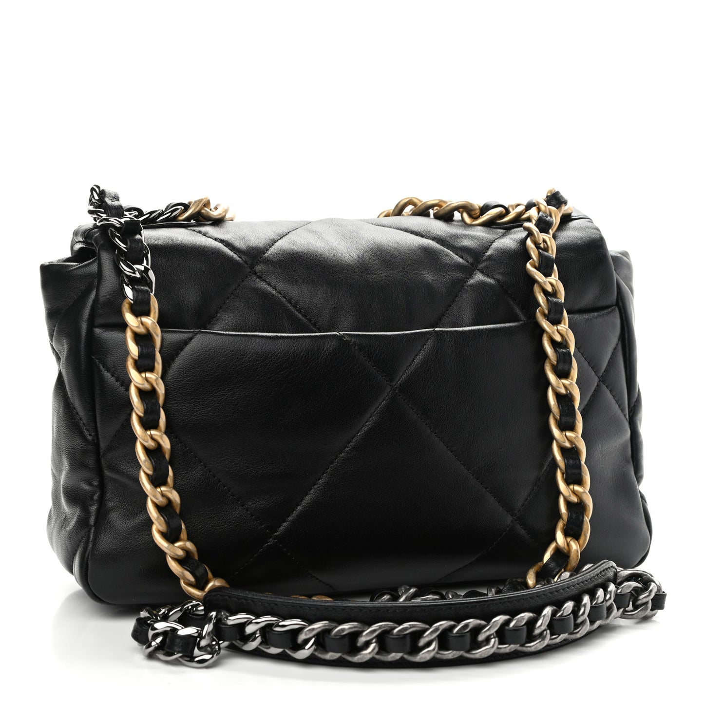 Lambskin Quilted Medium Chanel 19 Flap Black