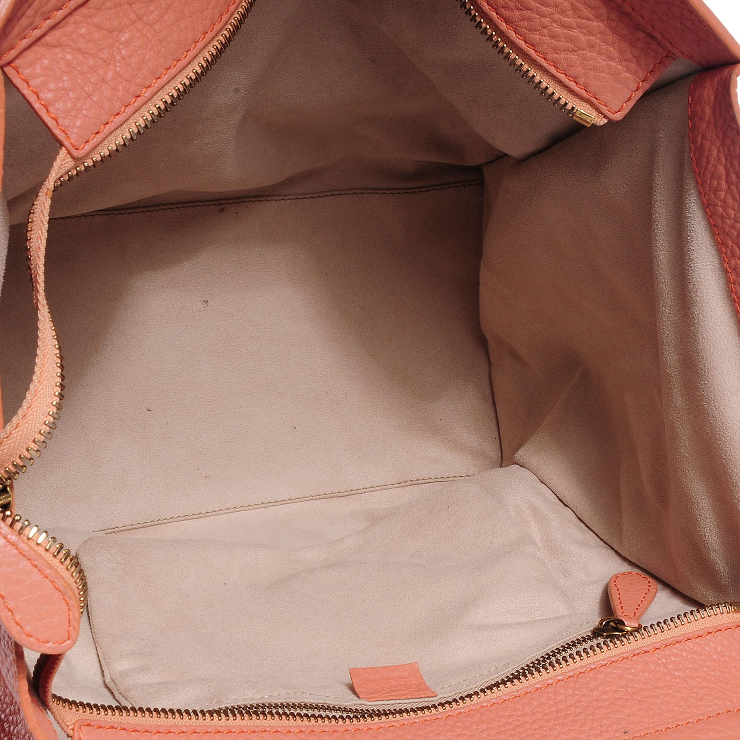 Pebbled Leather Mini Luggage Peach