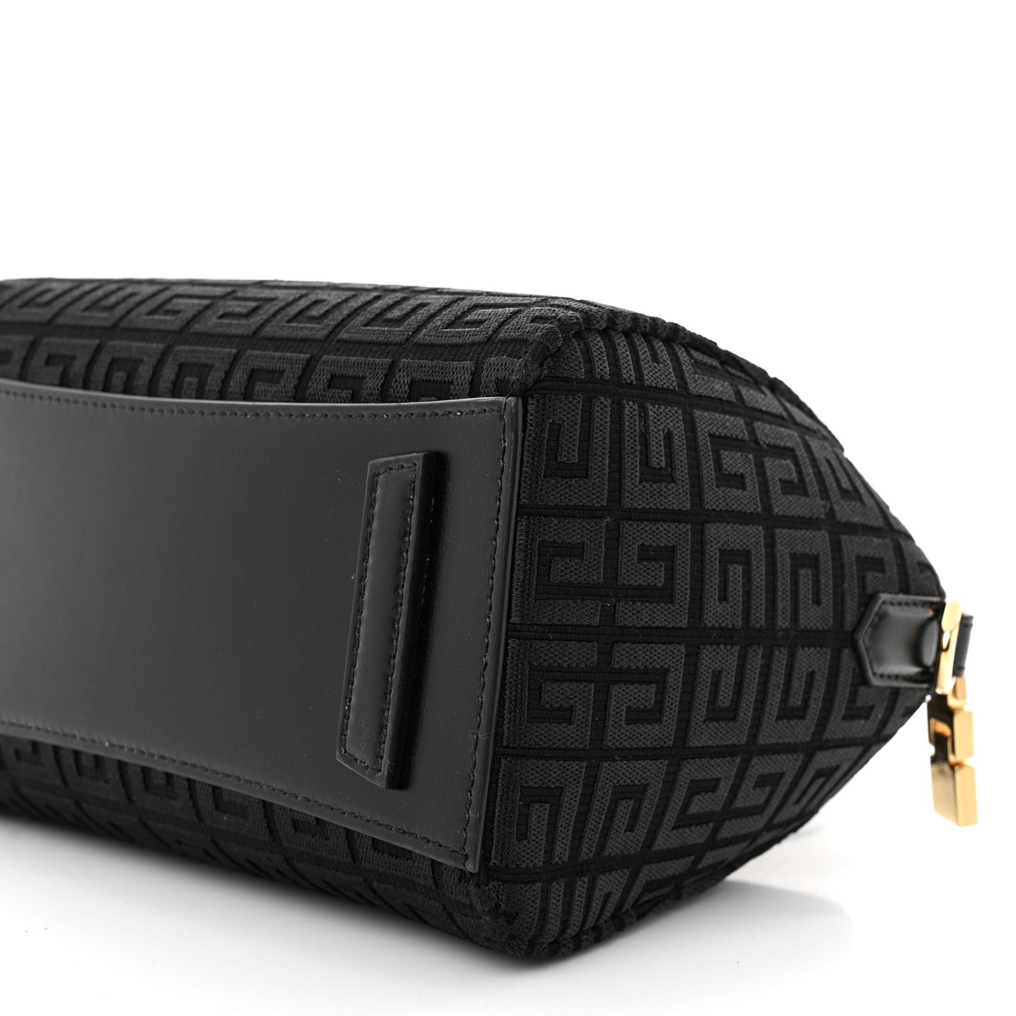 Canvas Jacquard Embroidered Calfskin 4G Mini Antigona Black