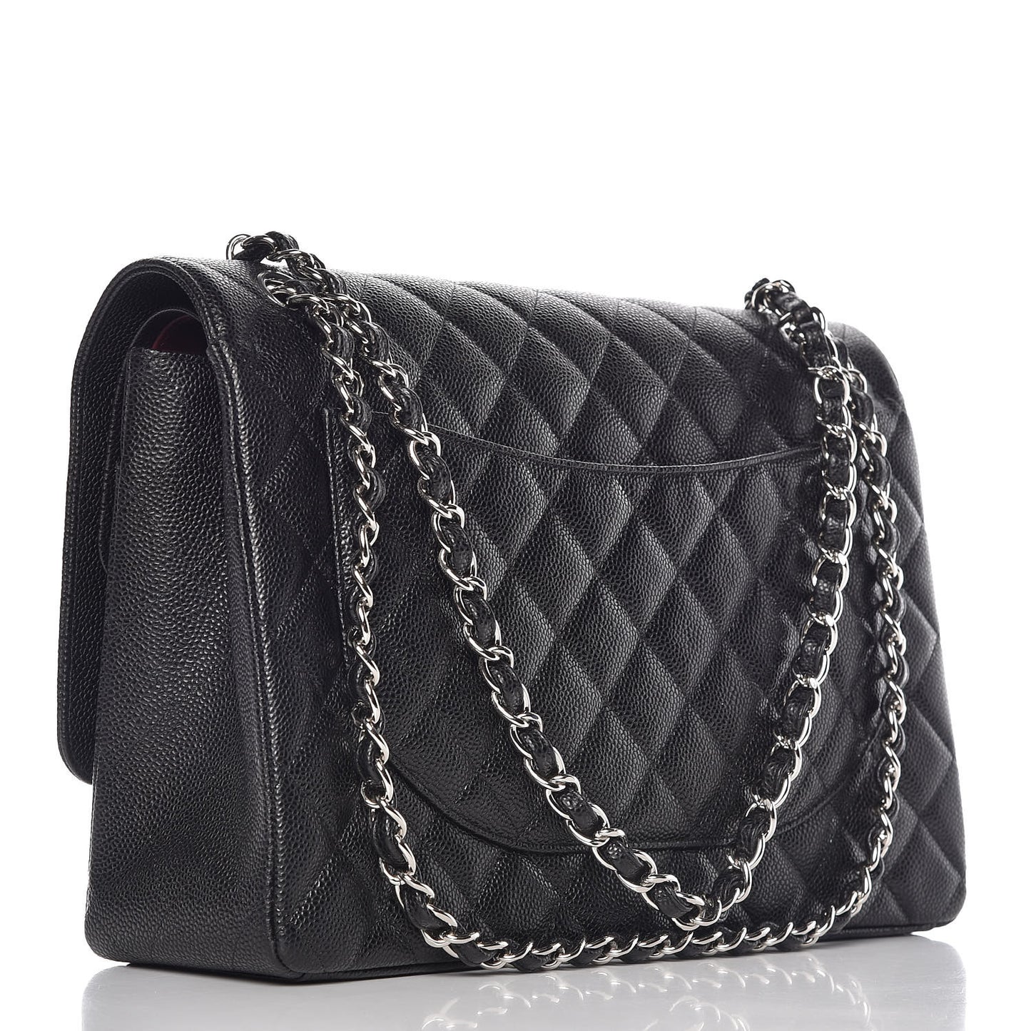 Caviar Quilted Maxi Double Flap Black