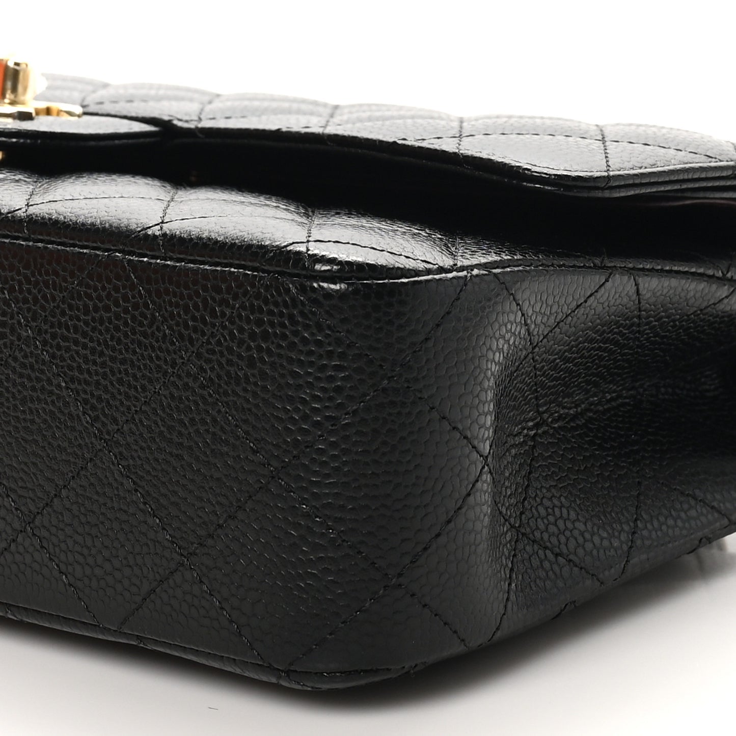 Caviar Quilted Medium Double Flap Black