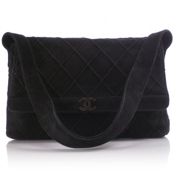 Chanel Vintage Suede Diamond Stitch Flap Bag 1 of 13
