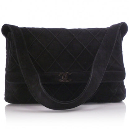 Chanel Vintage Suede Diamond Stitch Flap Bag 1 of 13