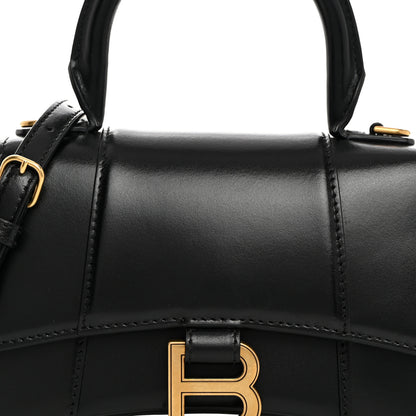 Balenciaga Shiny Box Calfskin Hourglass Top Handle Bag XS Black 9 of 11