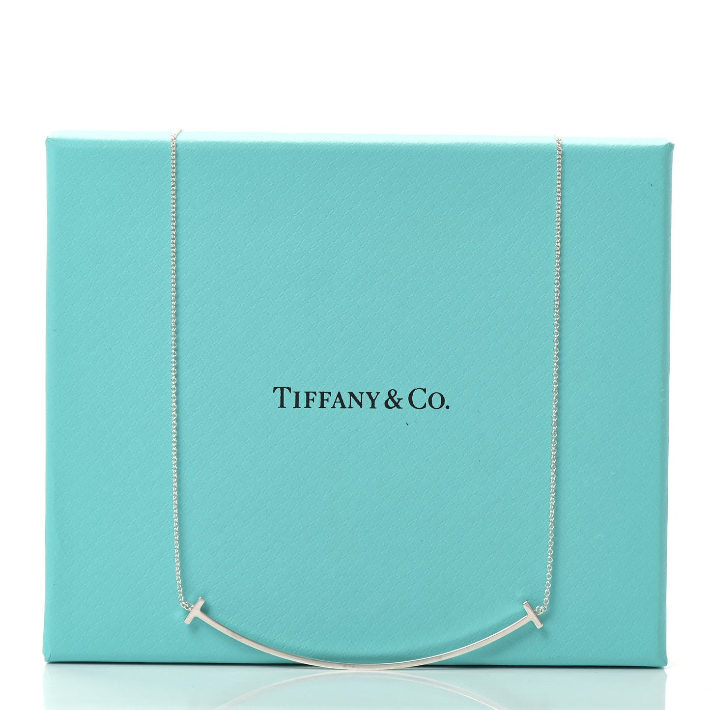 Sterling Silver Large T Smile Pendant Necklace