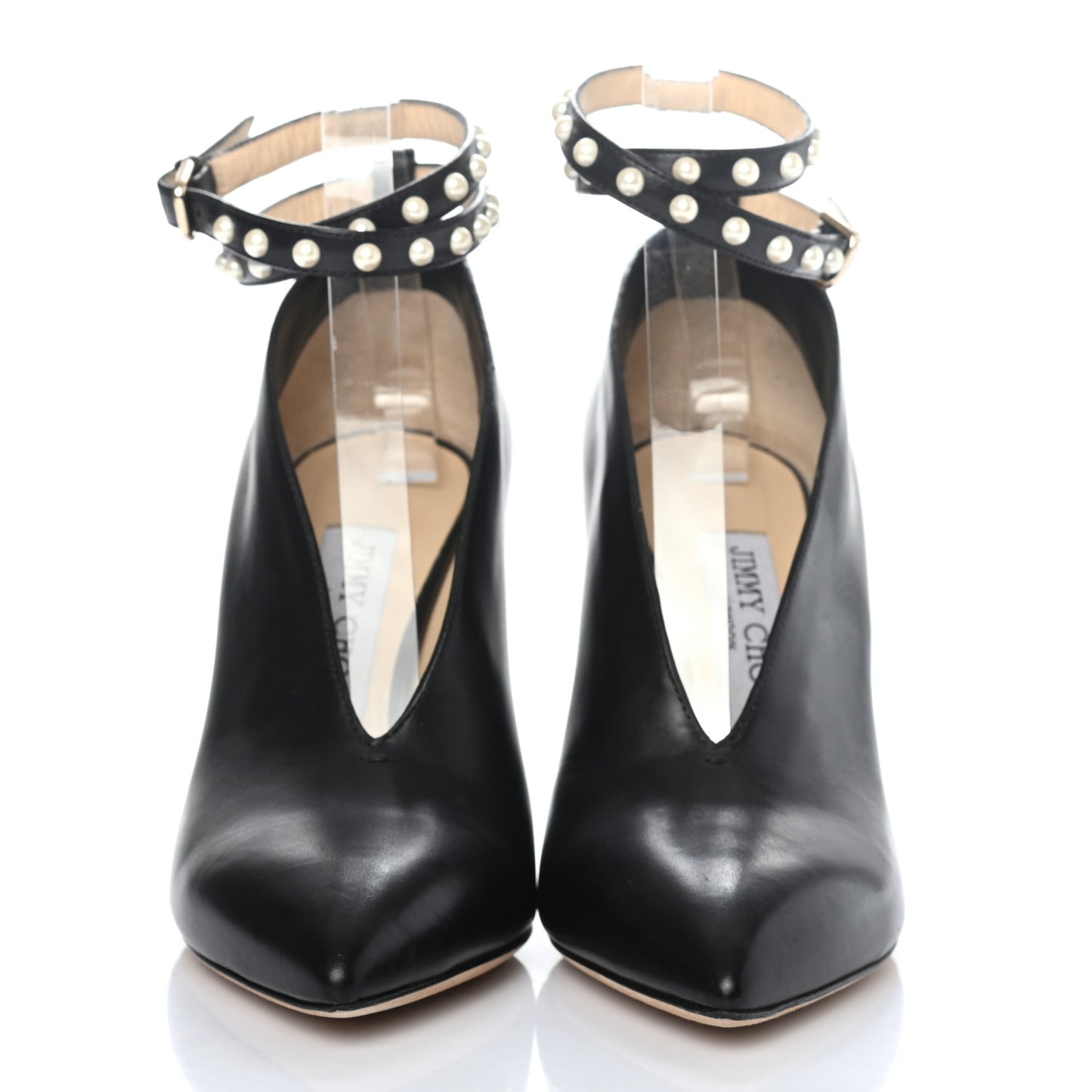 Shiny Calfskin Lark 100 Pumps 35.5 Black