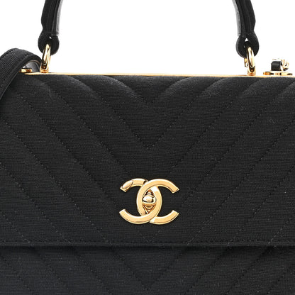 Chanel Jersey Chevron Quilted Medium Trendy CC Dual Handle Flap Bag Black 8 of 11