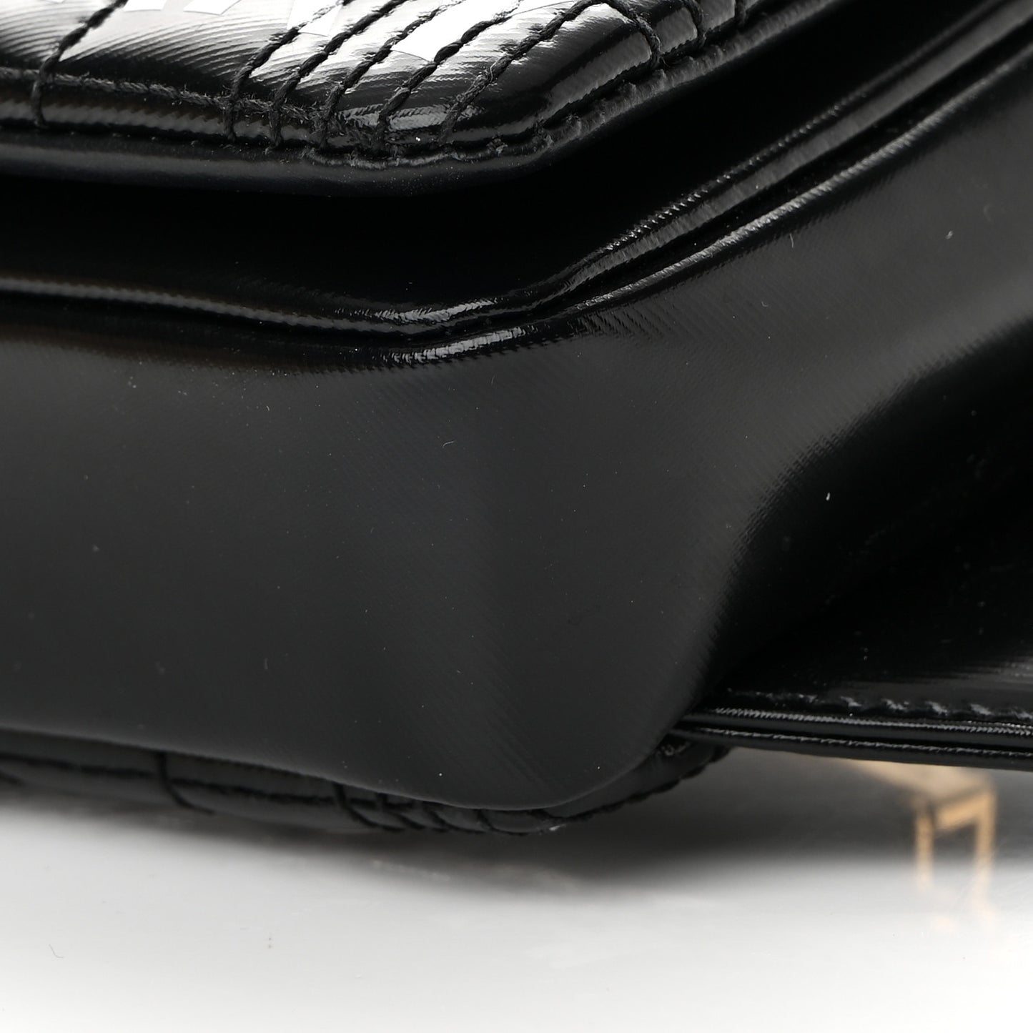 Patent Quilted Horseferry Print Lola Bum Bag Black