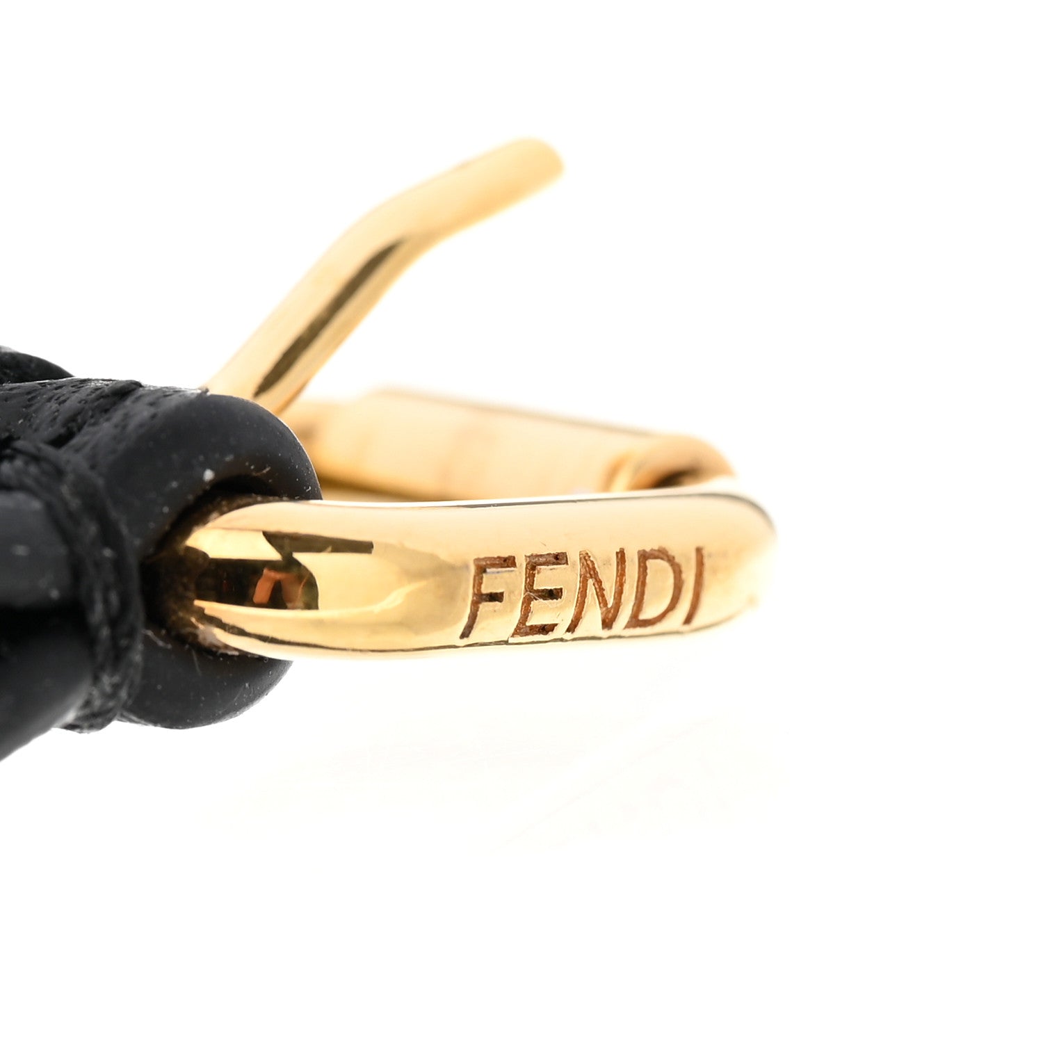 Fendi Calfskin Pearl Bracelet Black White Gold 4 of 10