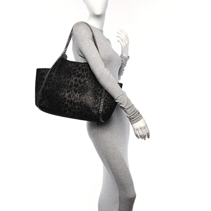 Stella McCartney Leopard Shaggy Deer Falabella Reversible Tote Grey 2 of 15