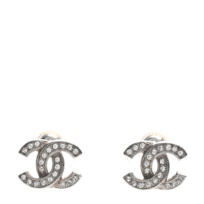 Chanel Crystal Mini Timeless CC Earrings Silver 1 of 5