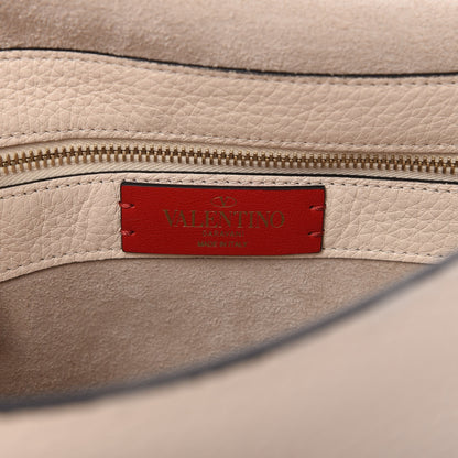 Valentino Garavani Grained Calfskin Large Rockstud Top Handle Flap Shoulder Bag Light Ivory 8 of 11