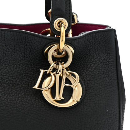 Christian Dior Bullcalf Small Diorissimo Tote Black Rose Indien 9 of 12