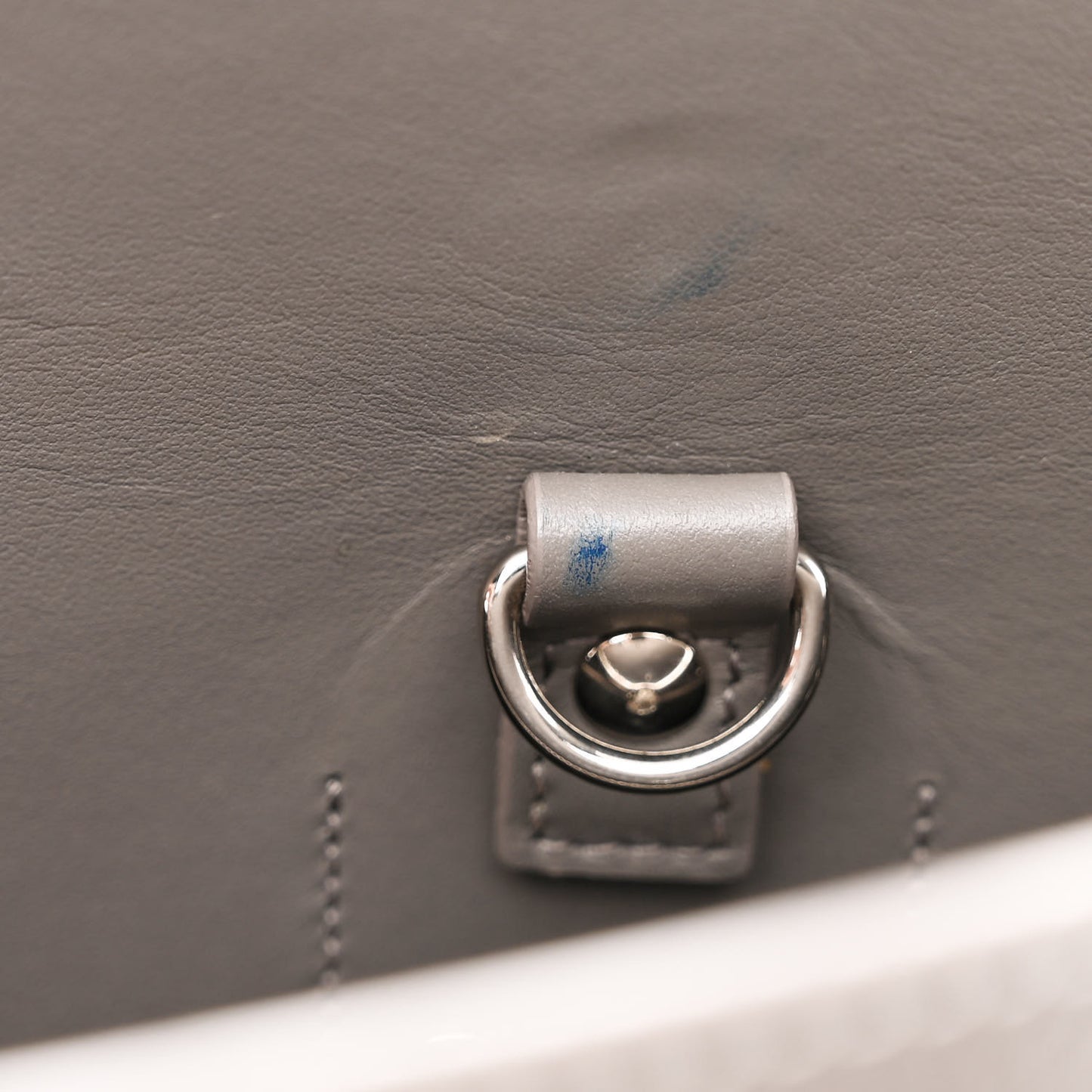 Grained Calfskin Topstitch Small Sac De Jour Grey
