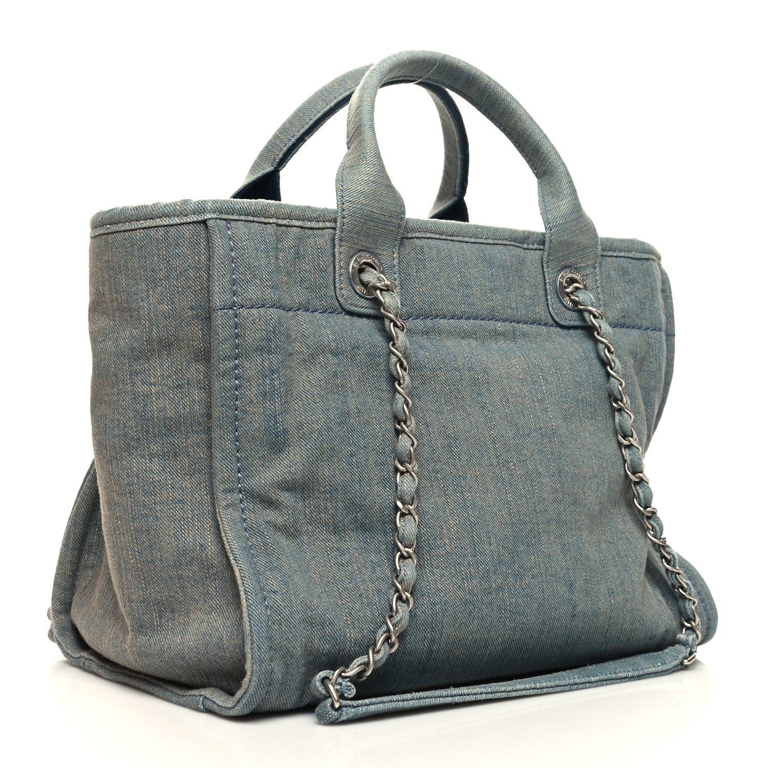 Chanel Denim Small Deauville Tote Light Blue 4 of 15