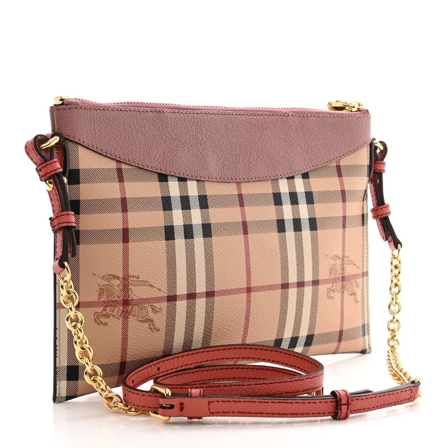 Haymarket Check Peyton Crossbody Clutch Bag Dusty Pink