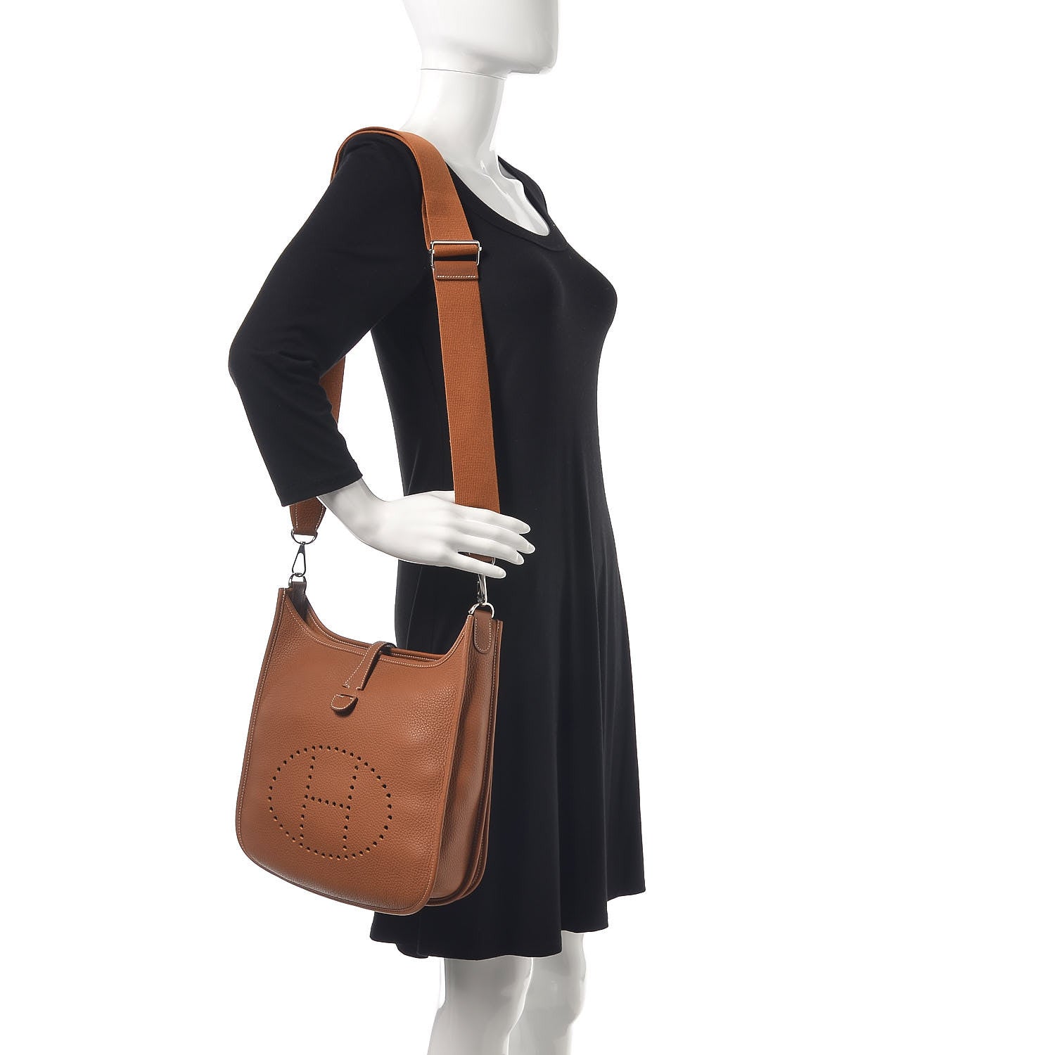 Hermes Taurillon Clemence Evelyne III PM Gold 2 of 8