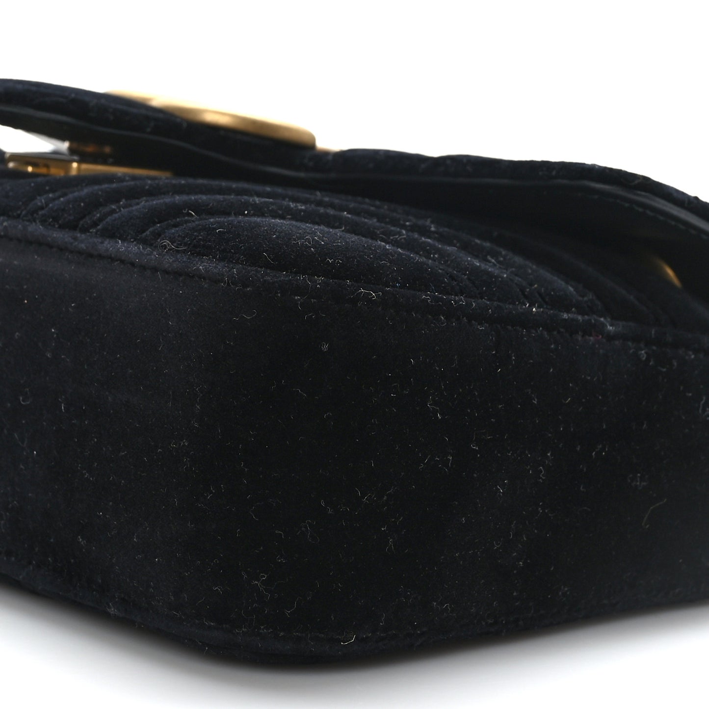 Velvet Matelasse Mini GG Marmont Shoulder Bag Black