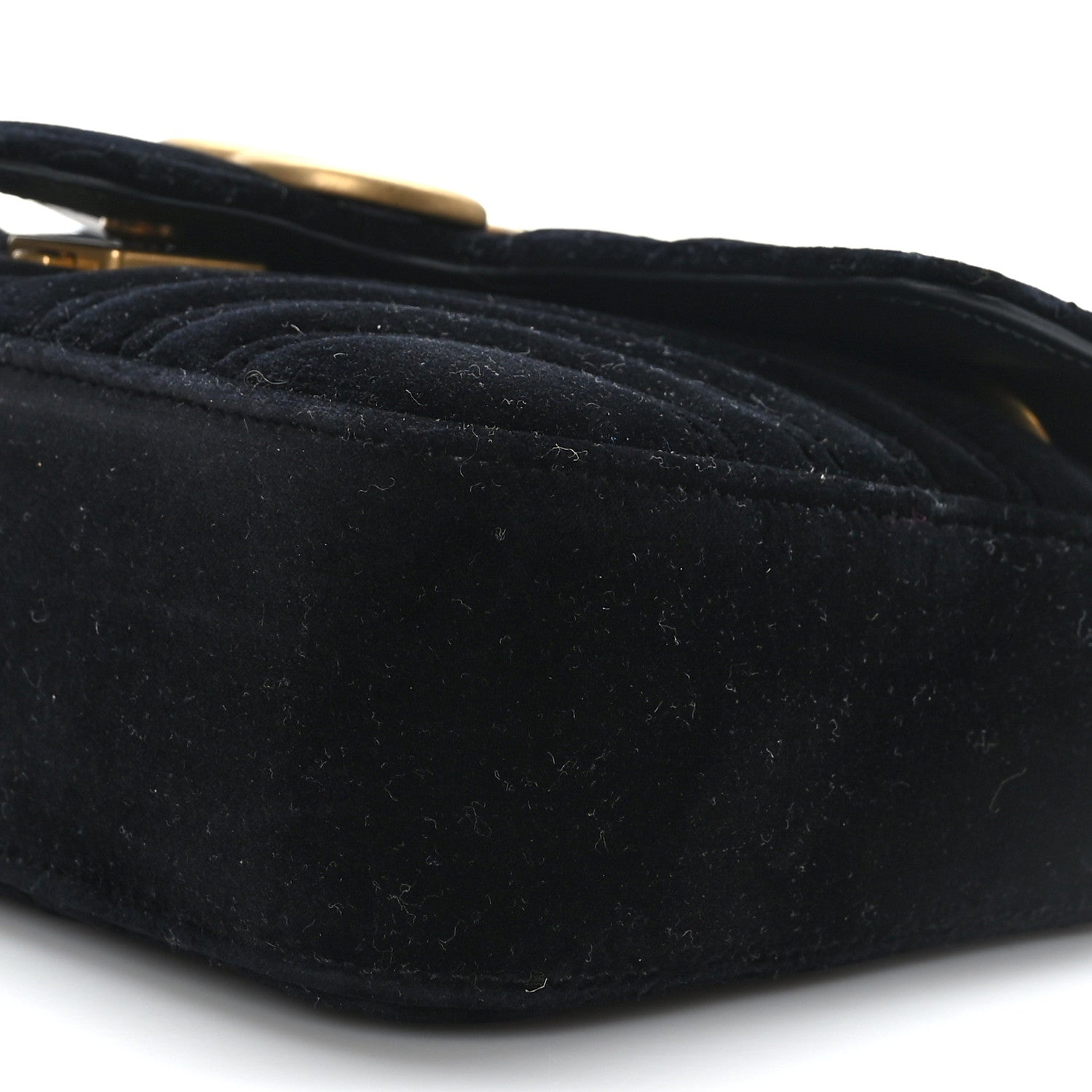 Gucci Velvet Matelasse Mini GG Marmont Shoulder Bag Black 5 of 10