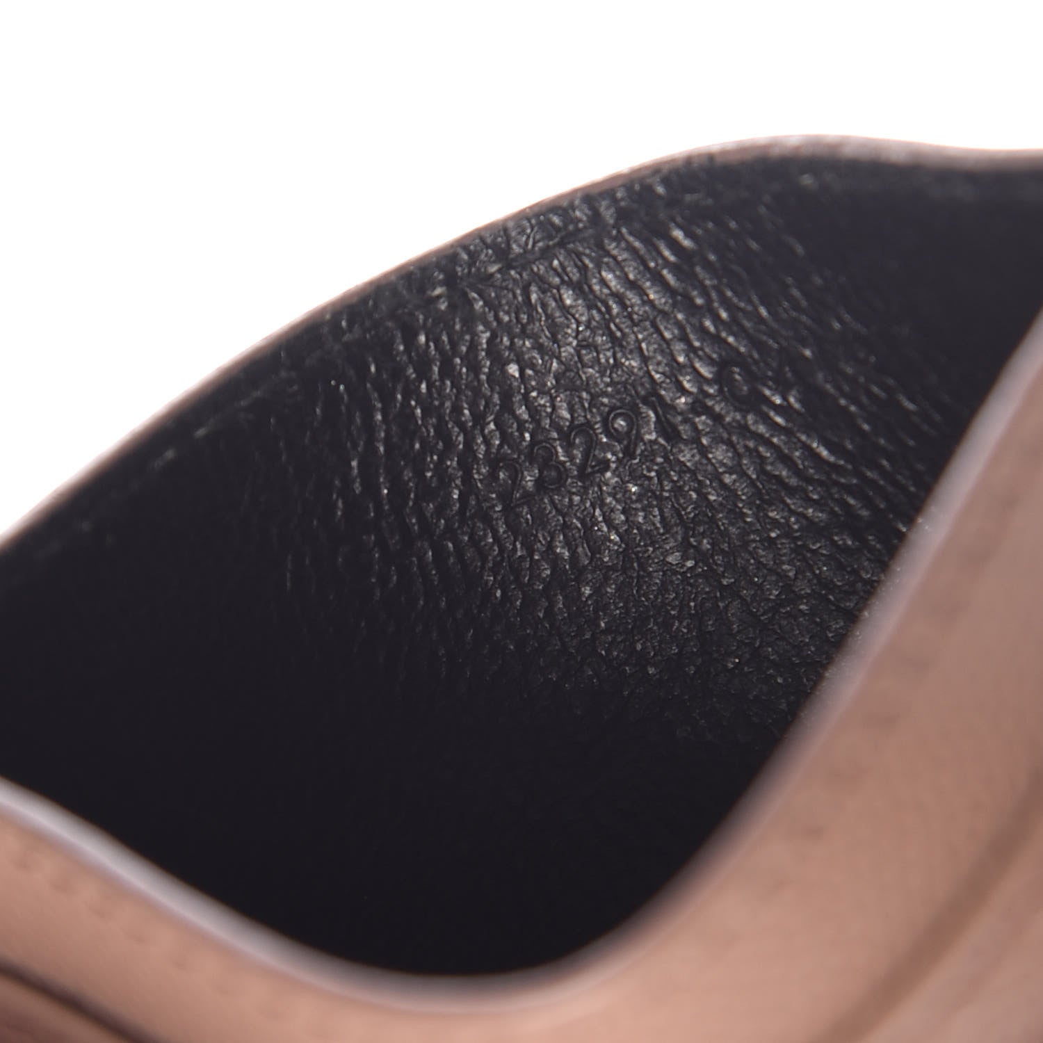 Saint Laurent Grain De Poudre Matelasse Chevron Monogram Credit Card Case Dark Beige 7 of 17
