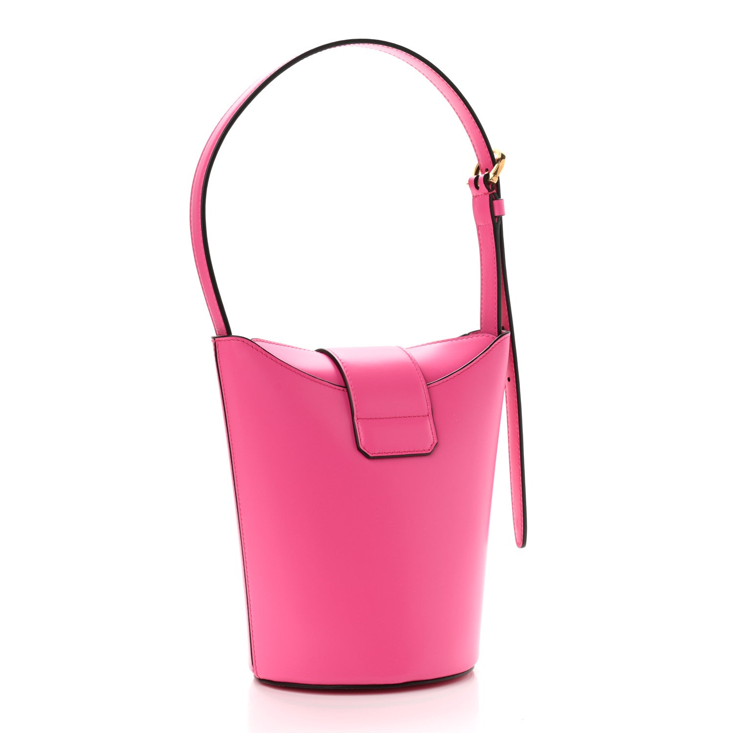 Salvatore Ferragamo Calfskin Small Trifolio Bucket Shoulder Bag Hot Pink 3 of 12