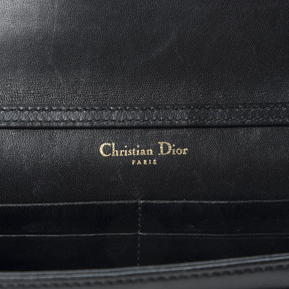 Christian Dior Calfskin Studded Diorama Wallet on Chain Pouch Black 7 of 9