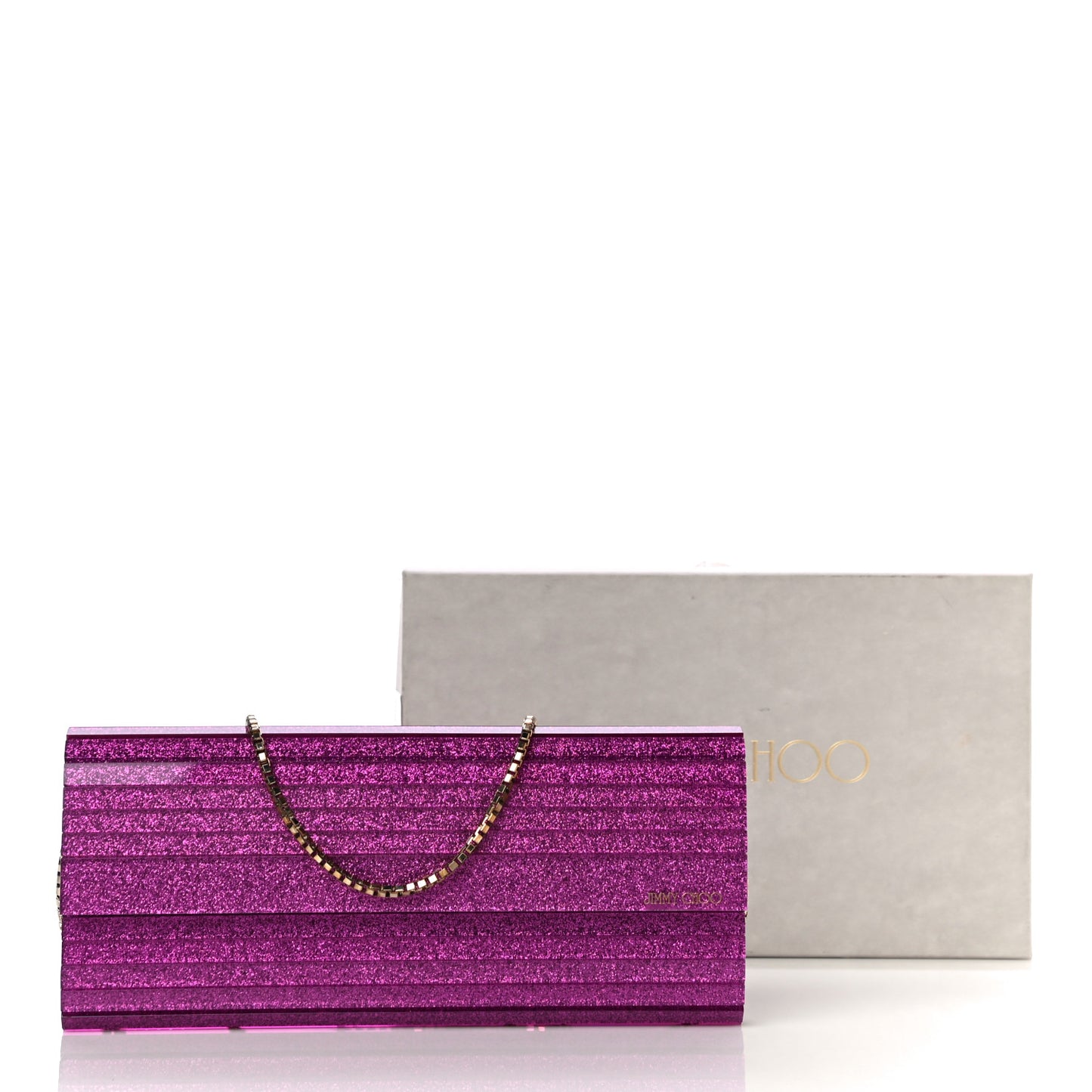 Acrylic Glitter Sweetie Clutch Peony Pink