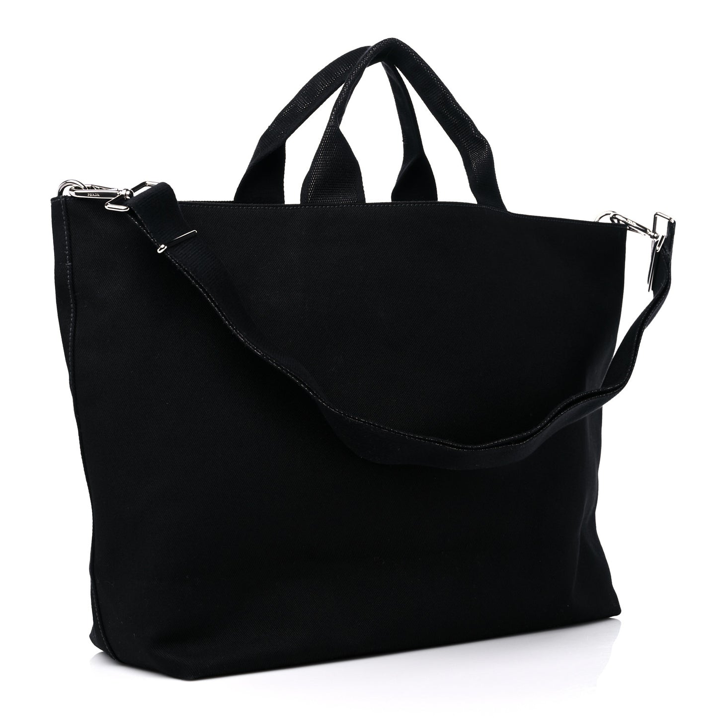Canvas Embroidered Drill Tote Black
