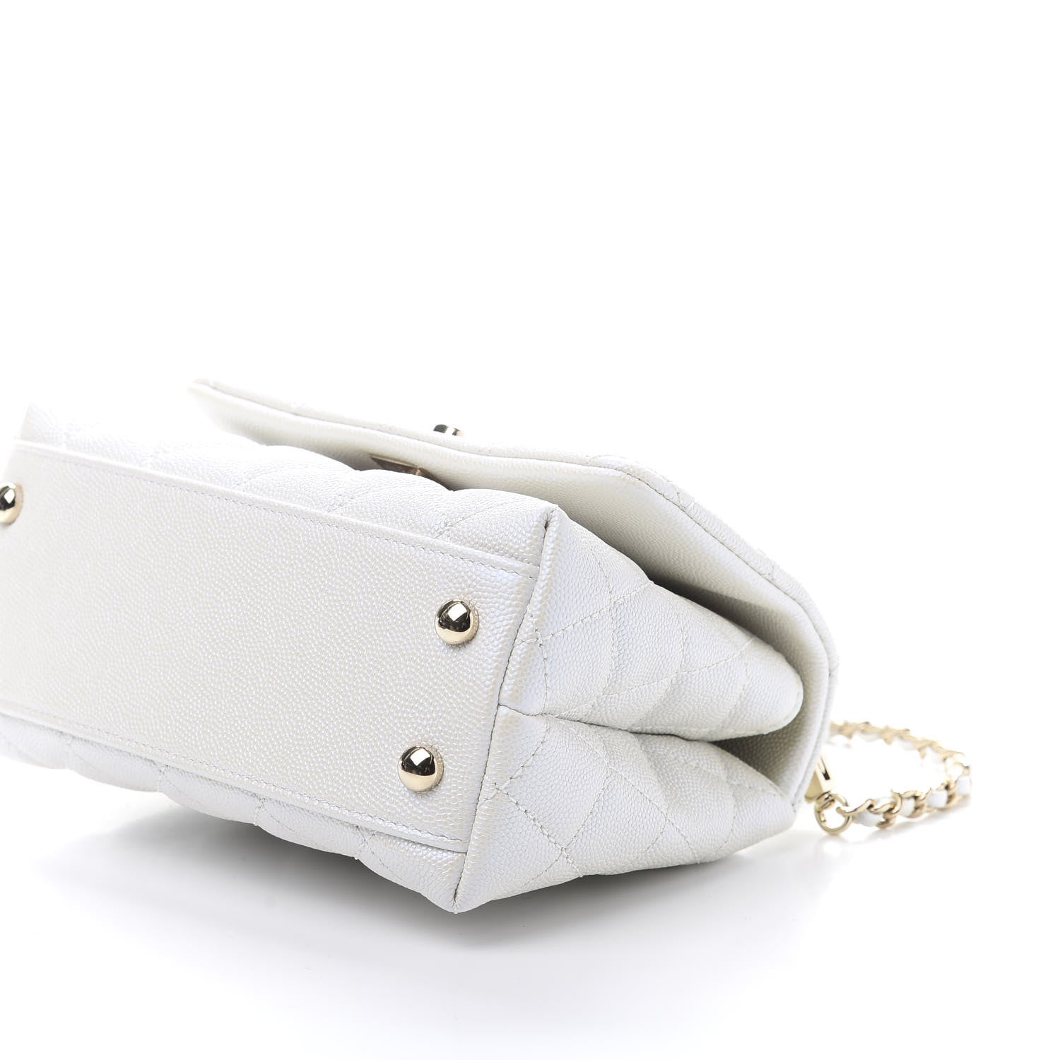 Chanel Iridescent Caviar Quilted Extra Mini Coco Handle Flap Ivory 8 of 11