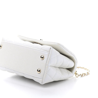 Chanel Iridescent Caviar Quilted Extra Mini Coco Handle Flap Ivory 8 of 11