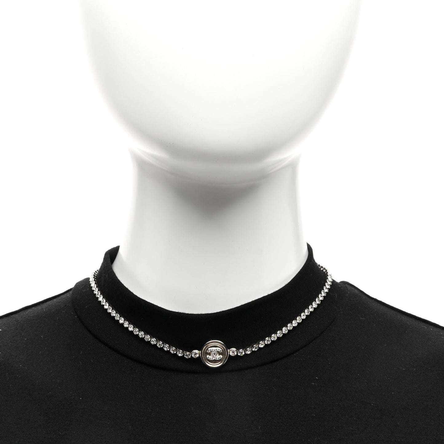 Crystal CC Chain Short Necklace Gold