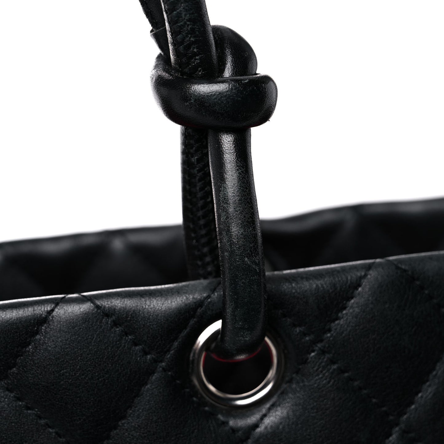 Calfskin Quilted Large Cambon Tote Black