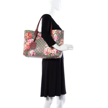 Gucci GG Supreme Monogram Blooms Medium Reversible Tote Beige Multicolor Dry Rose 3 of 17