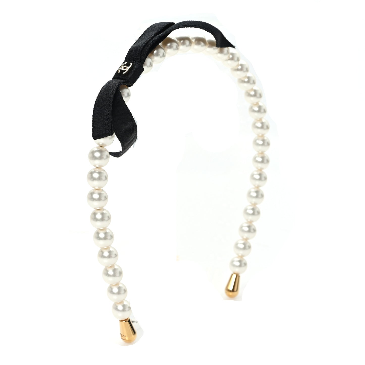 Pearl CC Headband White Gold Black