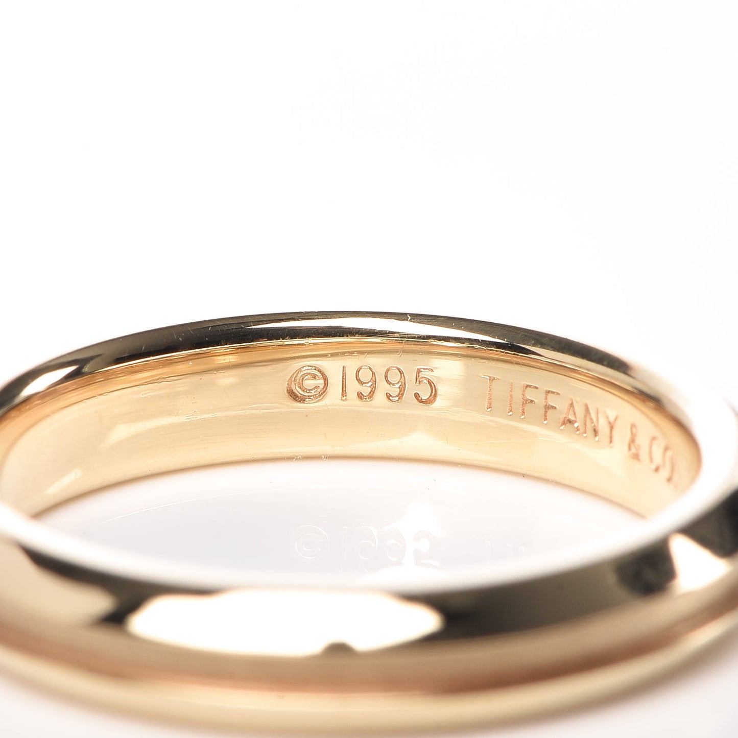18K Yellow Gold 3.5mm Grooved Band Ring 49 4.75
