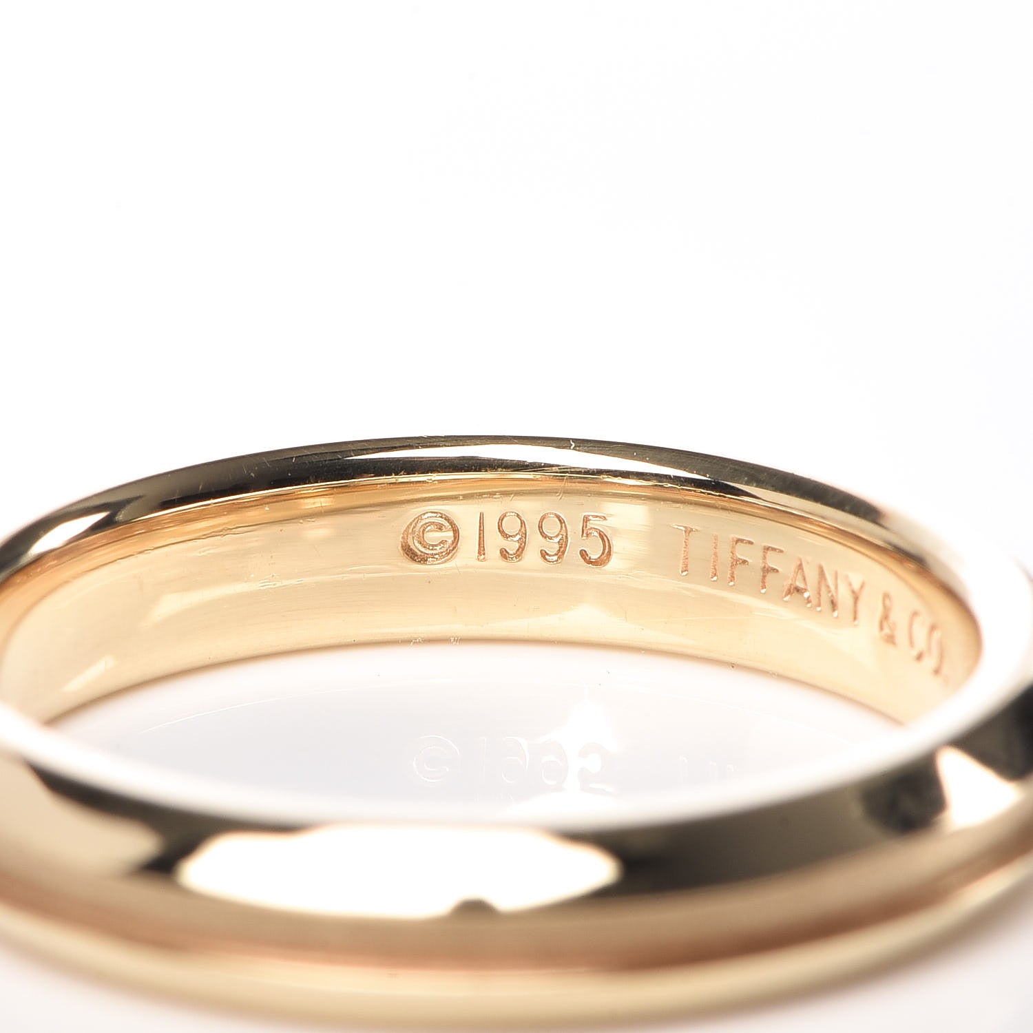Tiffany 18K Yellow Gold 3.5mm Grooved Band Ring 49 4.75 5 of 6