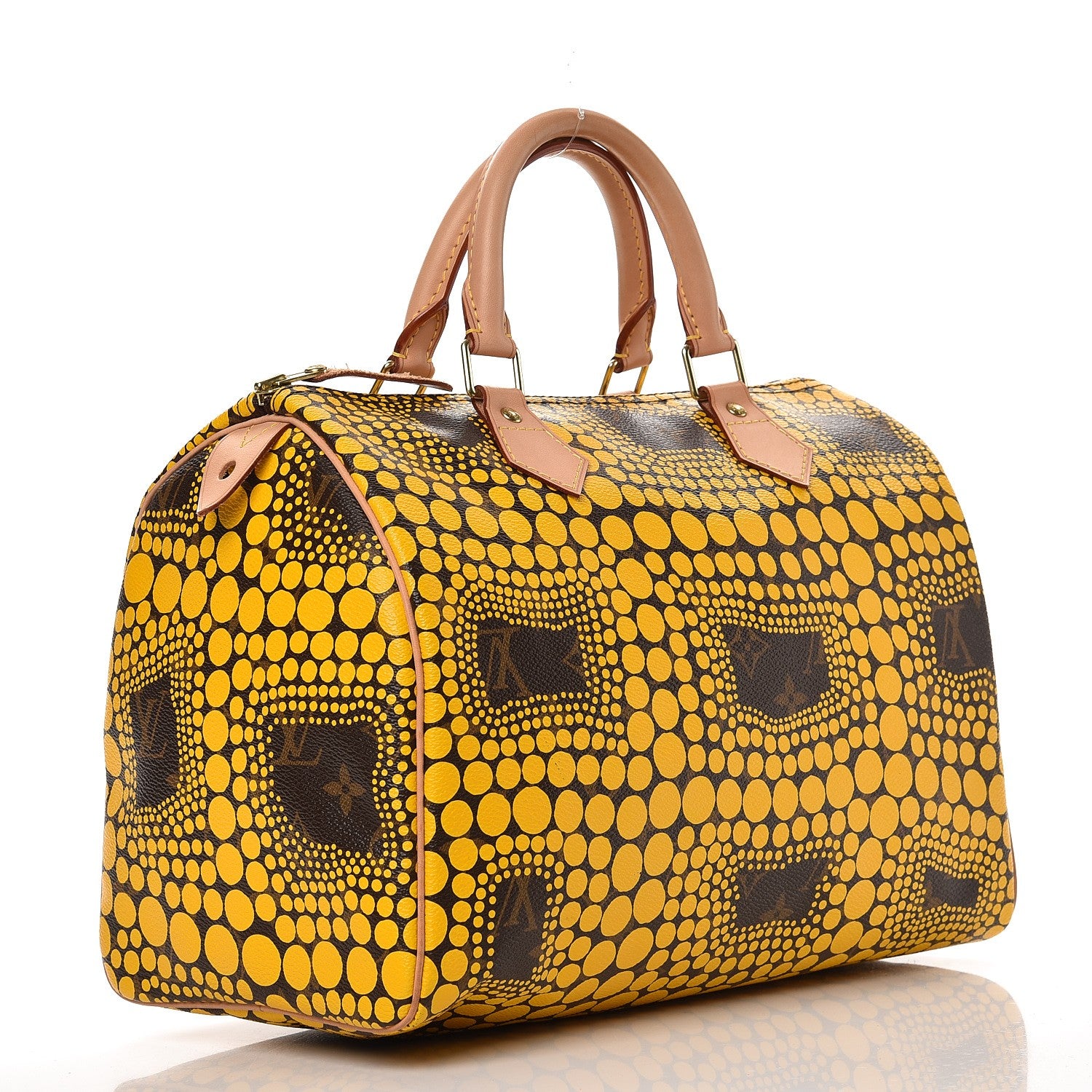 Louis Vuitton Monogram Kusama Town Speedy 30 Yellow 3 of 11