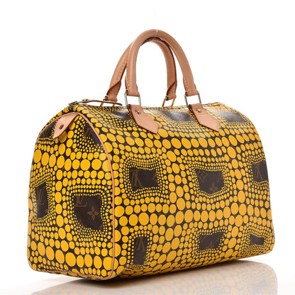 Louis Vuitton Monogram Kusama Town Speedy 30 Yellow 3 of 11
